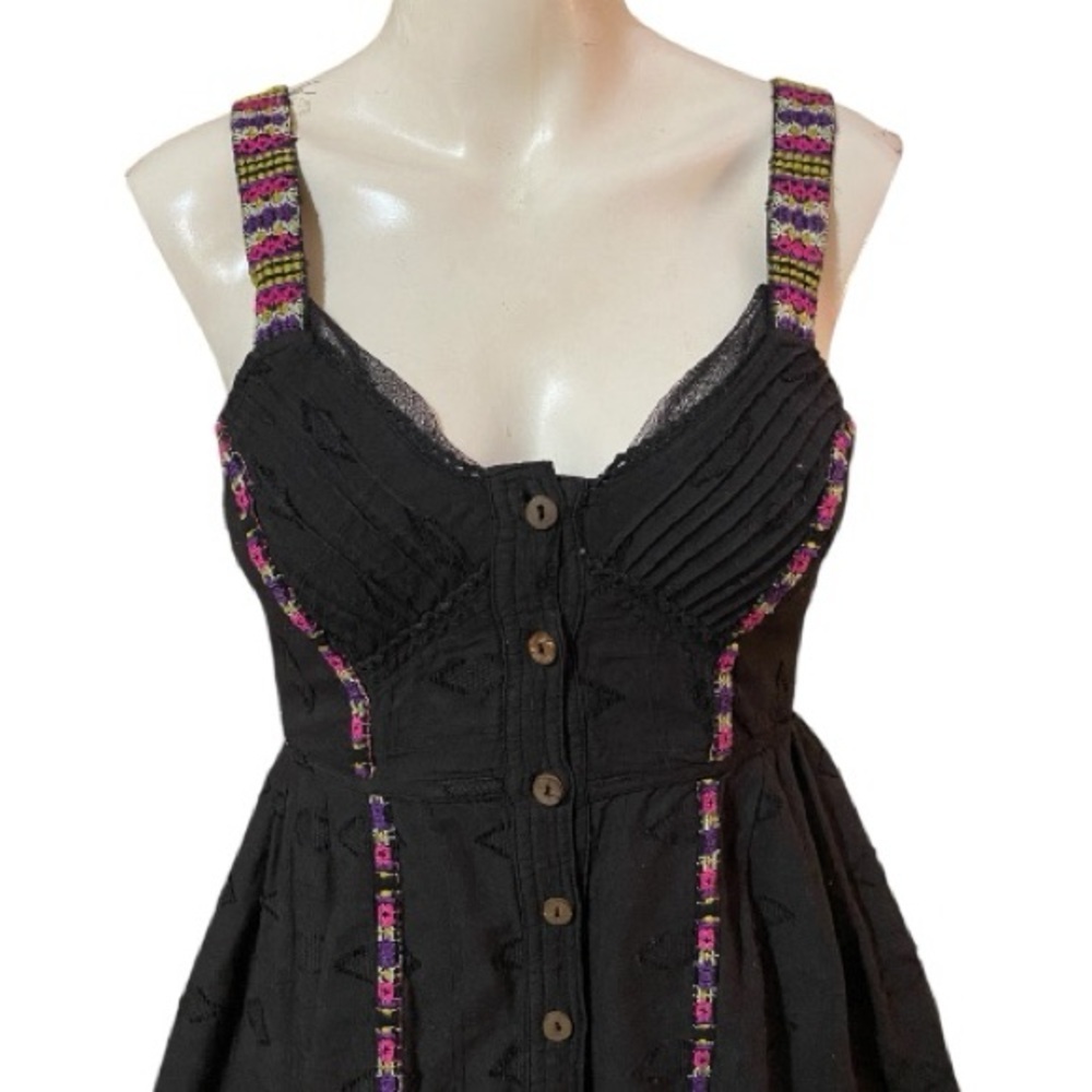 Free People Romantics Yippie Gypsy Embroidered Sundress Size XS - Picture 3 of 7